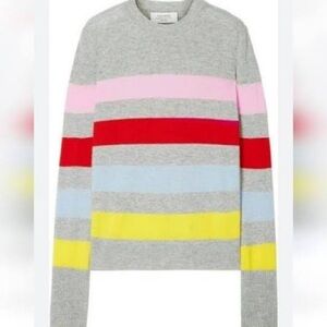 La Ligne Candy striped cashmere crew neck sweater size small